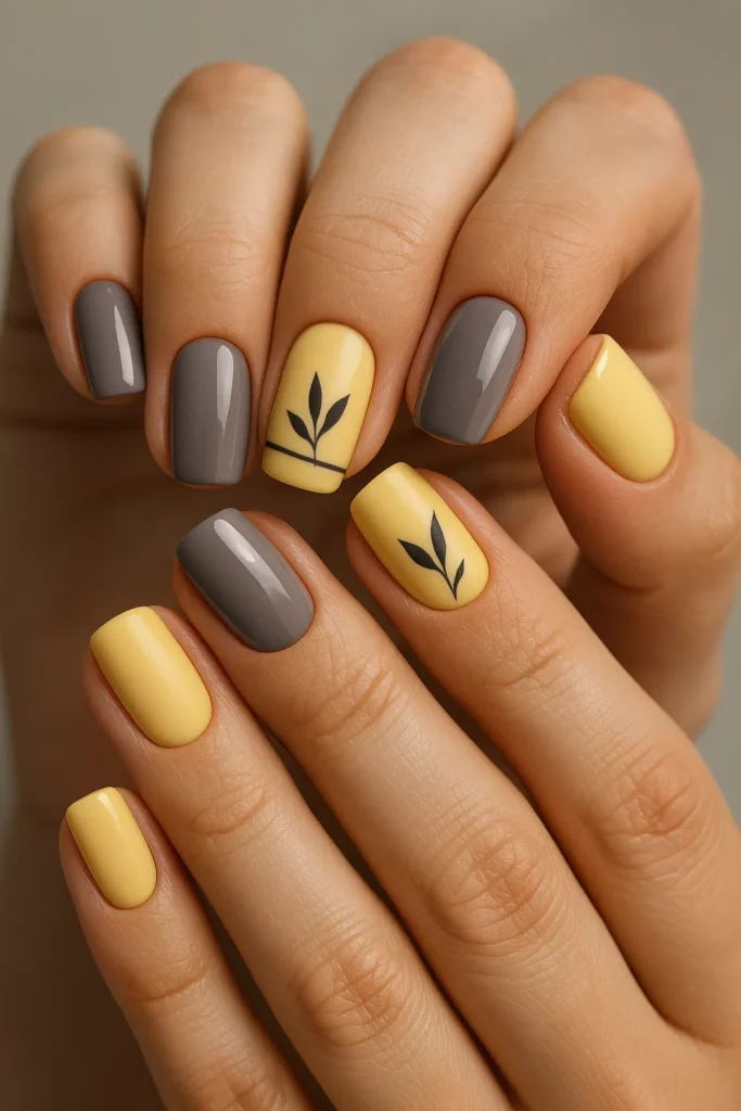 Saffron Yellow Accent Nails