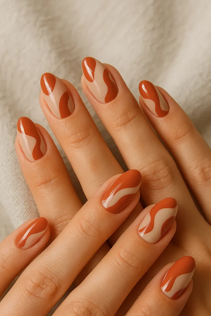 Terracotta and Nude Abstract Designs