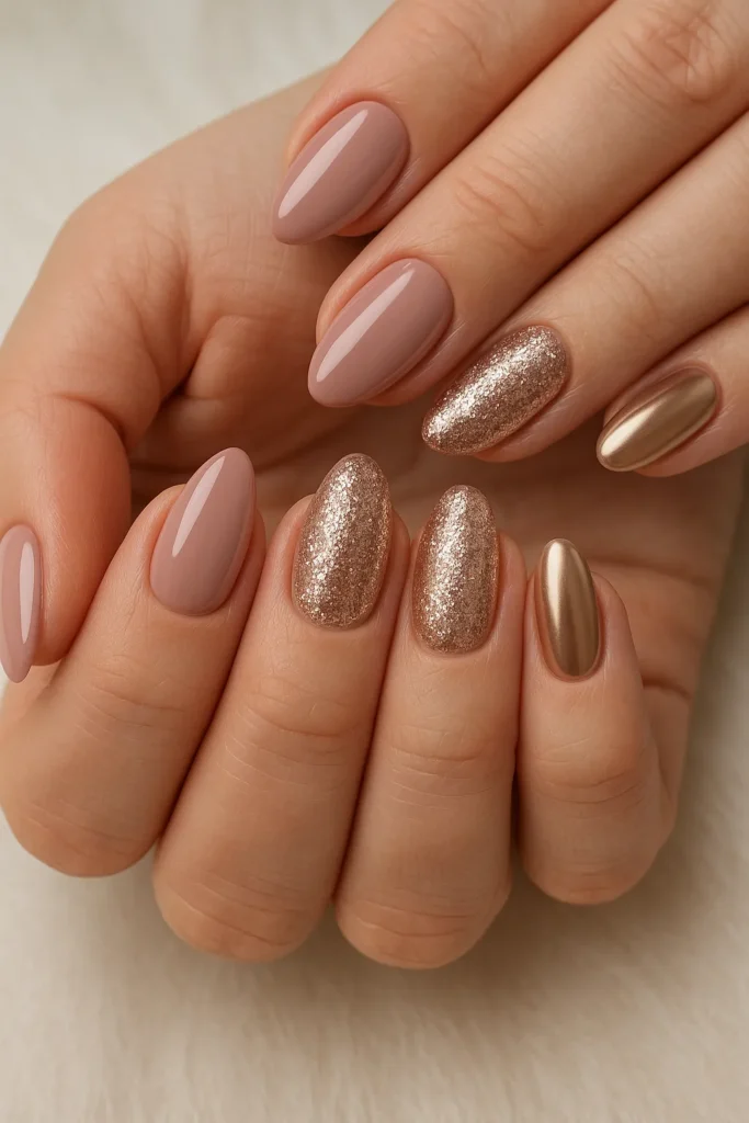 Rose Gold Elegance Nails