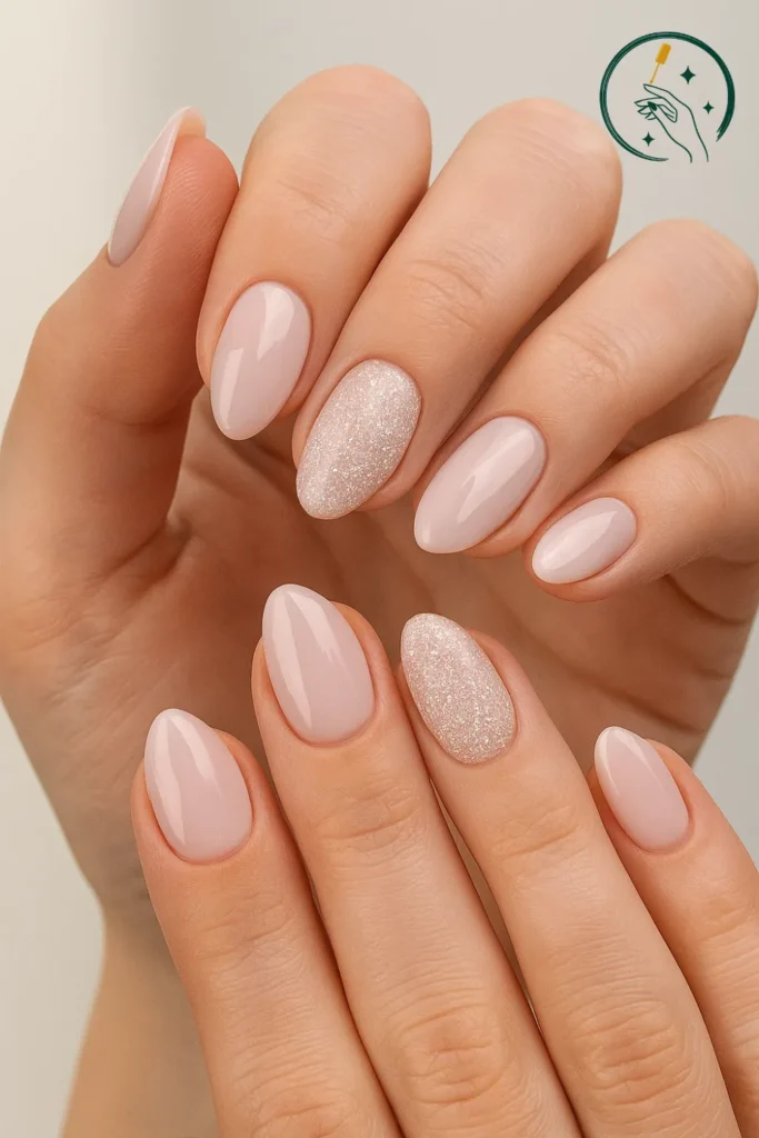 Soft Nude Elegance with Sparkle Accent